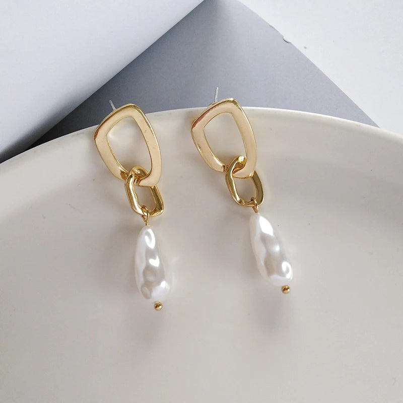 Jewelry Elegant Temperament Simulated Pearl Drop Dangle Earrings