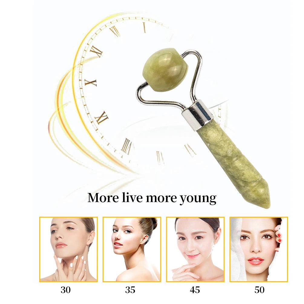 1Pc 3 Style Jade Stone Roller Eyes Nose Face Arms Neck Massage Roller Face Slimming Body Head Neck Massage Tools