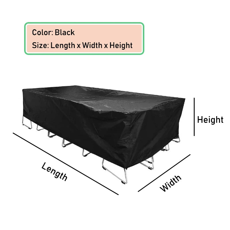 90 Sizes Waterproof Outdoor Patio Garden Furniture Covers Rain Snow Chair Cover for Sofa Table Chair Dust Proof Gray Black