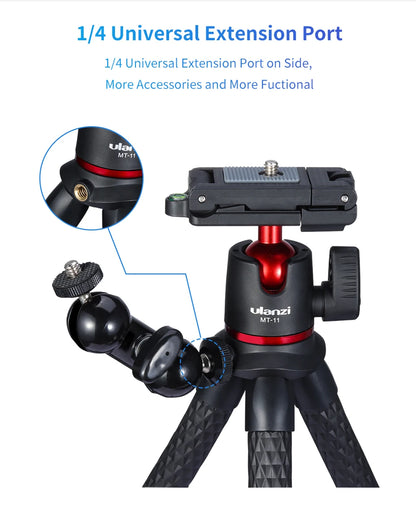 Flexible Octopus Tripod Smartphone DSLR SLR Vlog Tripod Travel Portable 2 in 1 Tripod Extend 1/4 Screw Magic Arm