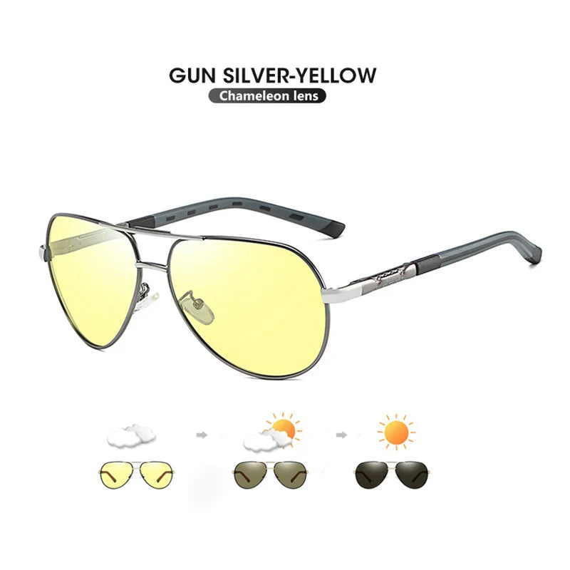 Aviation Photochromic Polarized Night Vision UV400 Driving Sunglasses for Men Women