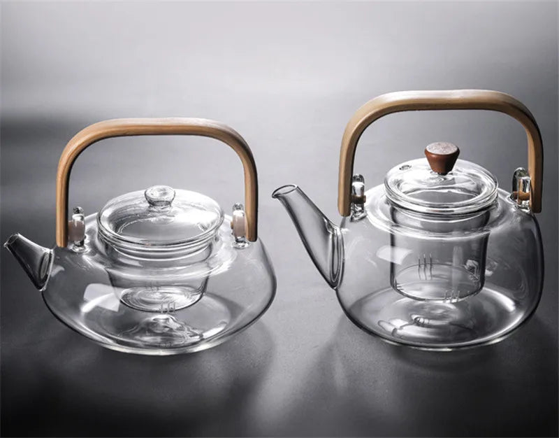 Borosilicate Glass Tea Pot with Filter Heat Resistant Thickened Japanese Style Tea Maker