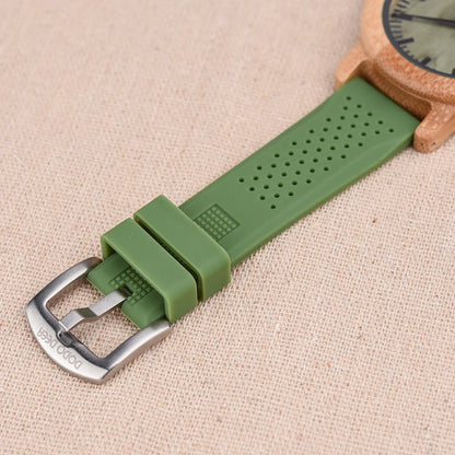 Wooden Watch Simple Casual Silicone Strap Quartz Wrist watch