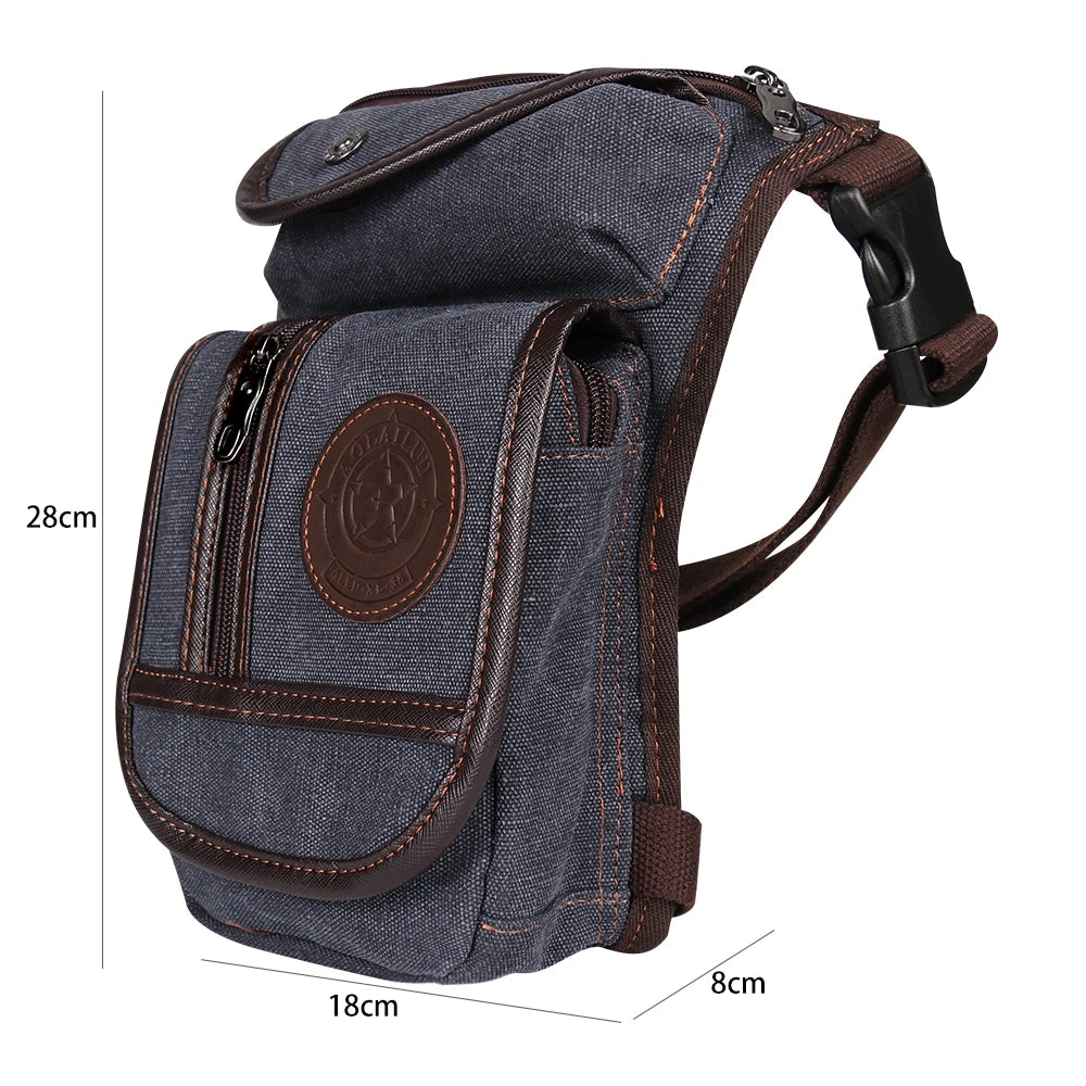 Cycle Drop Leg Bags Vintage Thigh Fanny Pack Canvas/Nylon Riding Waist Pack Military Motor Cycle Messenger Shoulder Bags