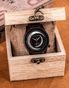 Quartz Watches Show Date Display Zebra Enboy Wood Wristwatch Moon Shape