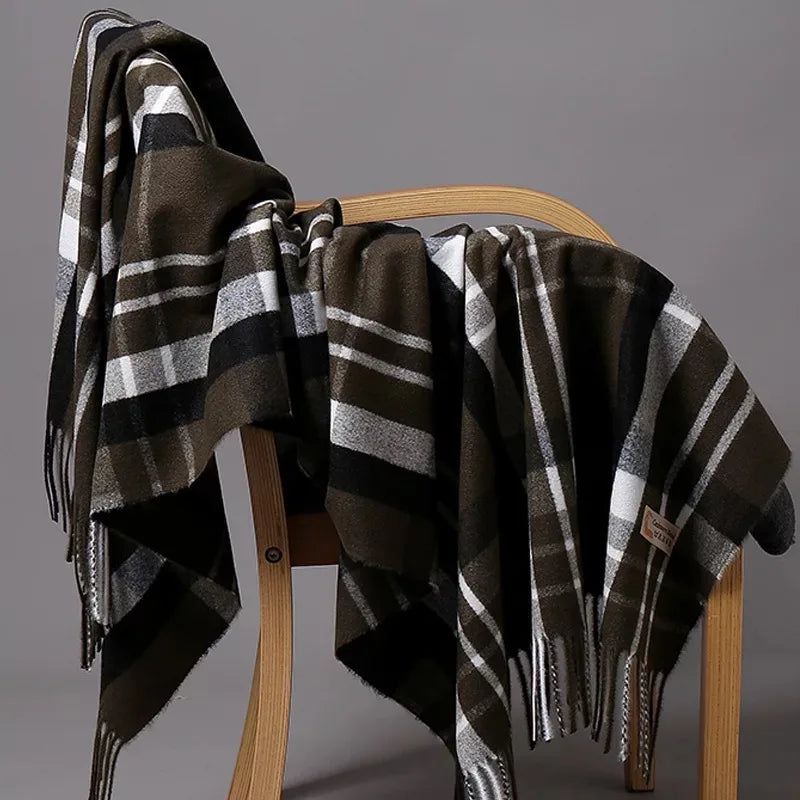 Autumn Winter Warm Cashmere Scarf Dot Pattern Long Tassels Women Thicken Wrap Shawl Lady muffler Wool Pashmina