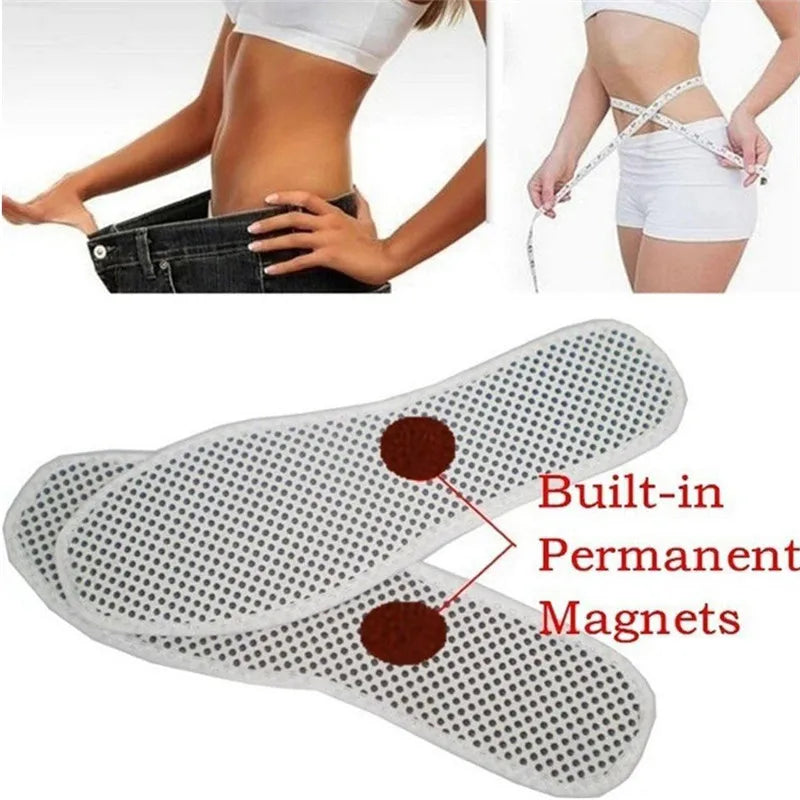 1Pair Magnetic Therapy Insoles Transparent Weight Loss Slimming Insole Massage Foot Care Shoe Pad