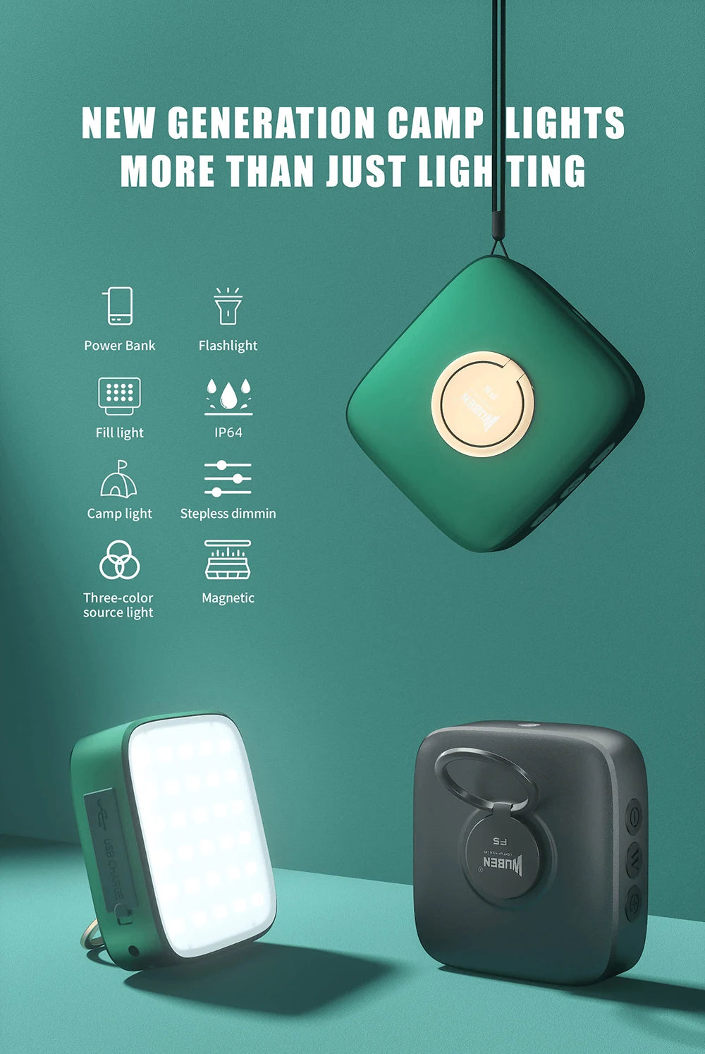 500 Lumen Rechargeable Camping Lantern With Power Bank
