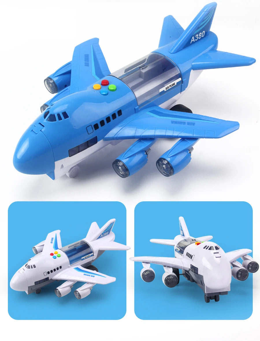 Simulation Track Inertia Passenger Airplane Toy with Lights & Music