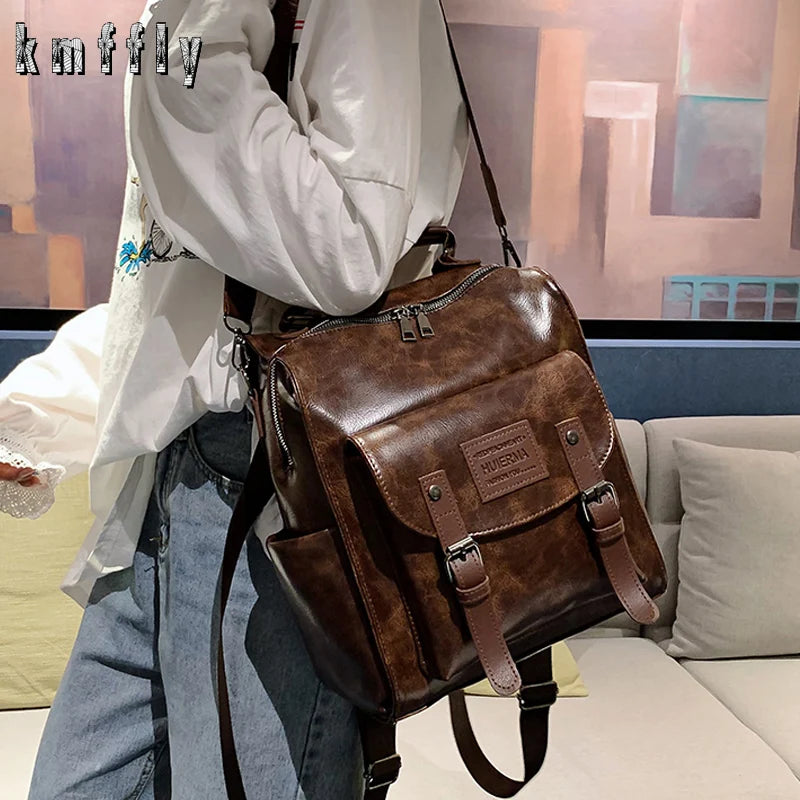 Backpack High Quality Youth PU Leather Backpacks School Shoulder Bag Bagpack