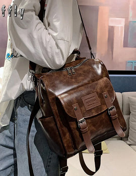 Backpack High Quality Youth PU Leather Backpacks School Shoulder Bag Bagpack