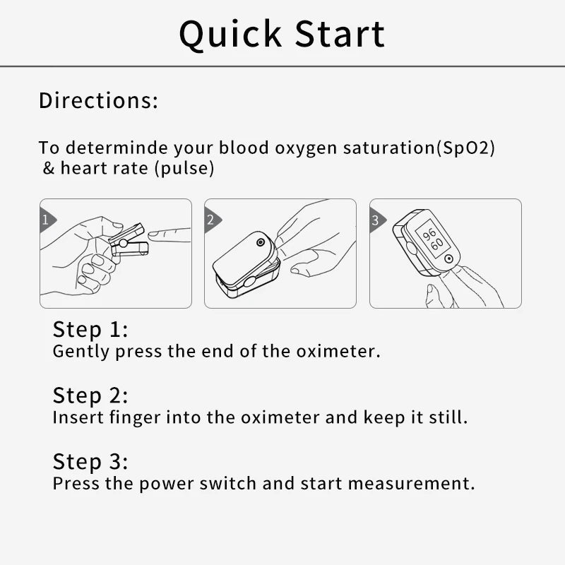 Medical Portable Fingertip Handheld Pulse Oximeters Finger Monitor Adult TFT Screen Automatic Shut Off Bulit in Protector