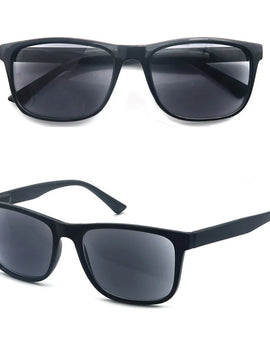 Reading Sun Glasses Square Classic Frame for Outdoors Use Sunglasses Readers Eyeglasses with Diopter Spring Hinge