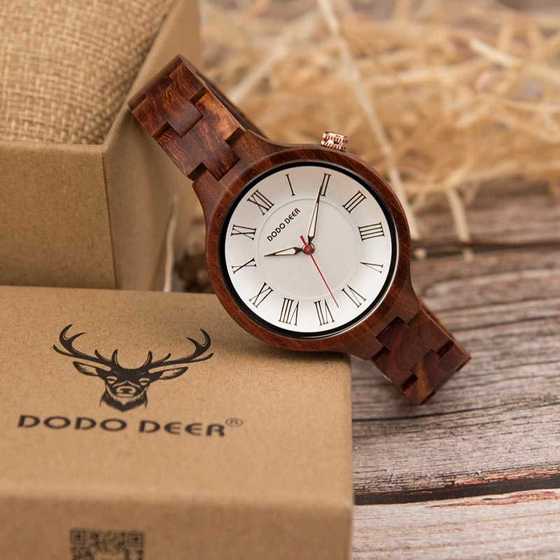 Wooden Watch in Japanese Quartz Wristwatches Red Sandalwood