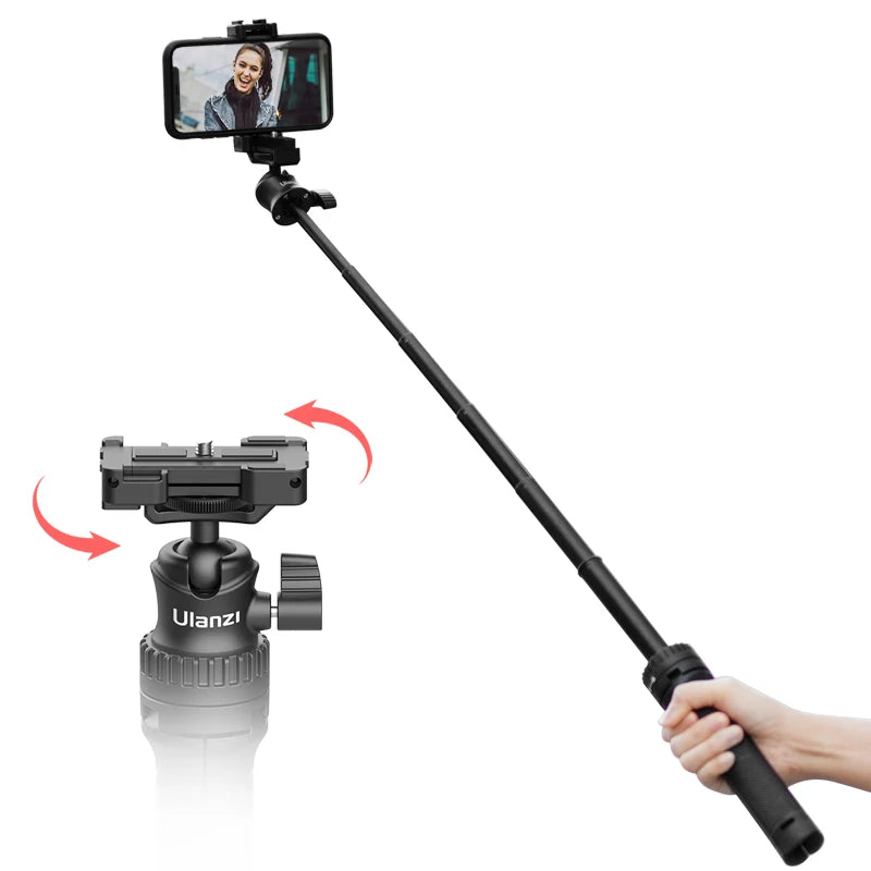 Extend  Black Tripod 360 Adjustable Ballhead 2 in 1 Phone Clamp Holder Smartphone DSLR SLR Tripod for iPhone 12 Pro Max 11