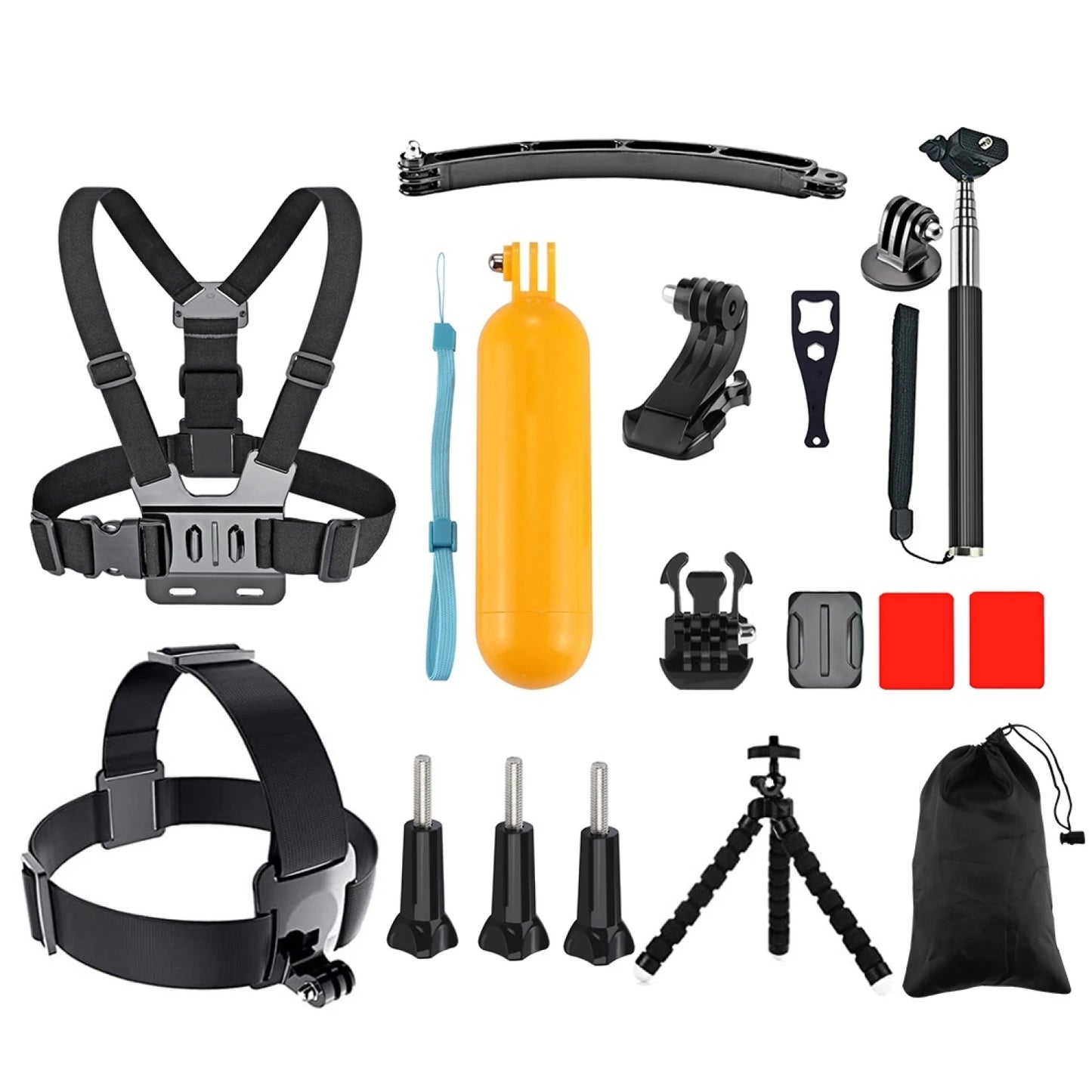 17 In 1 Action Camera Accessories Combo Kits For GoPro HERO10 9 8 Black 7 6 5 4 3 2 1/ DJI Osmo Action And Other Action Cameras