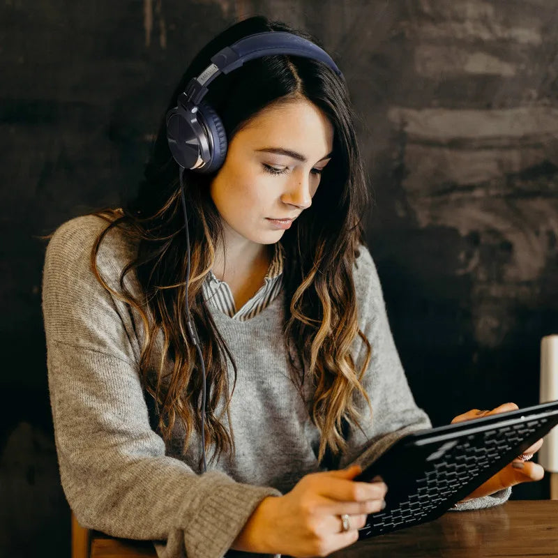 Wired HiFi Headphones Professional Studio DJ Headphones With Mic Over Ear Hi-Res Headset Monitoring For AMP Guitar Phone