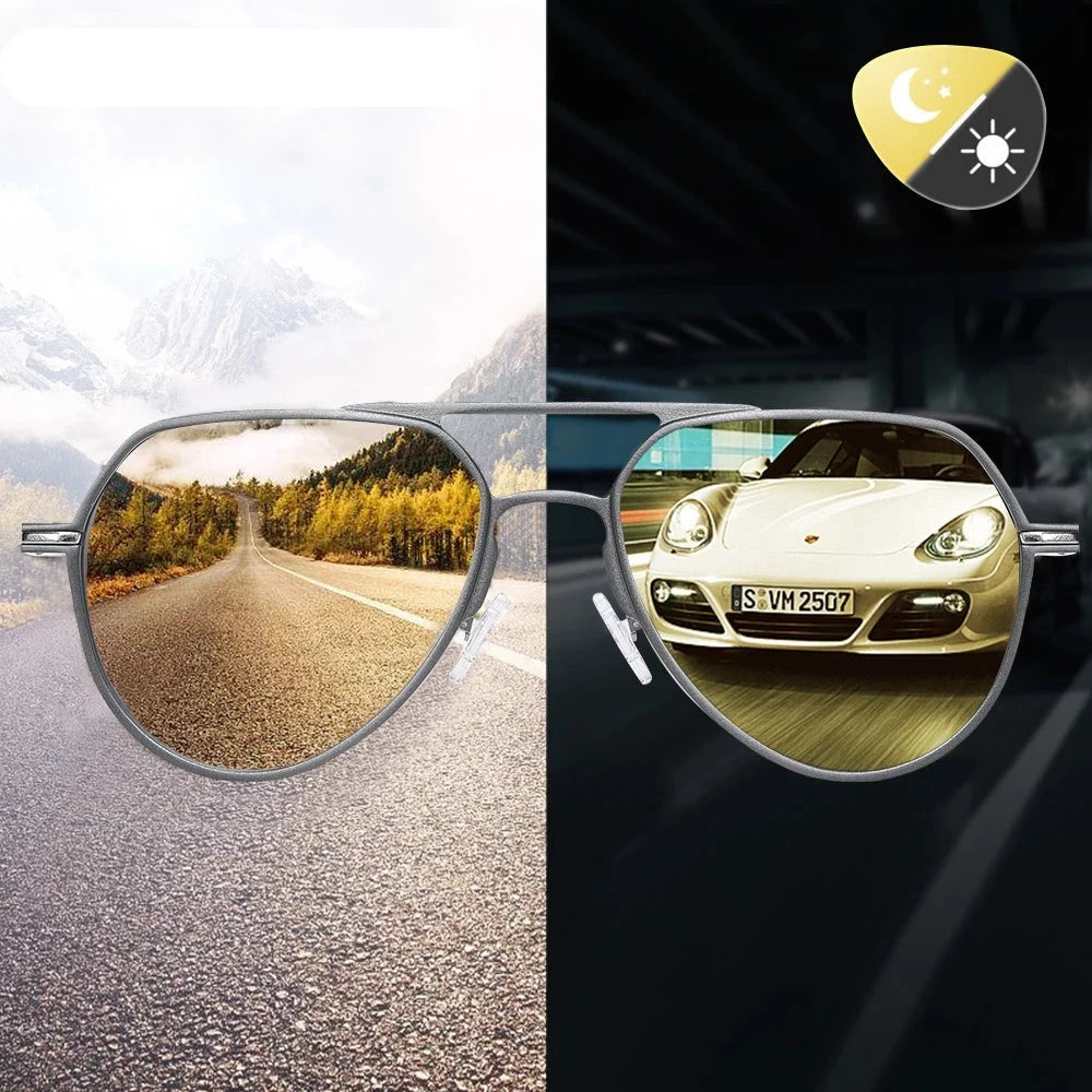Photochromic Polarized Sunglasses for Men Day and Night Vision