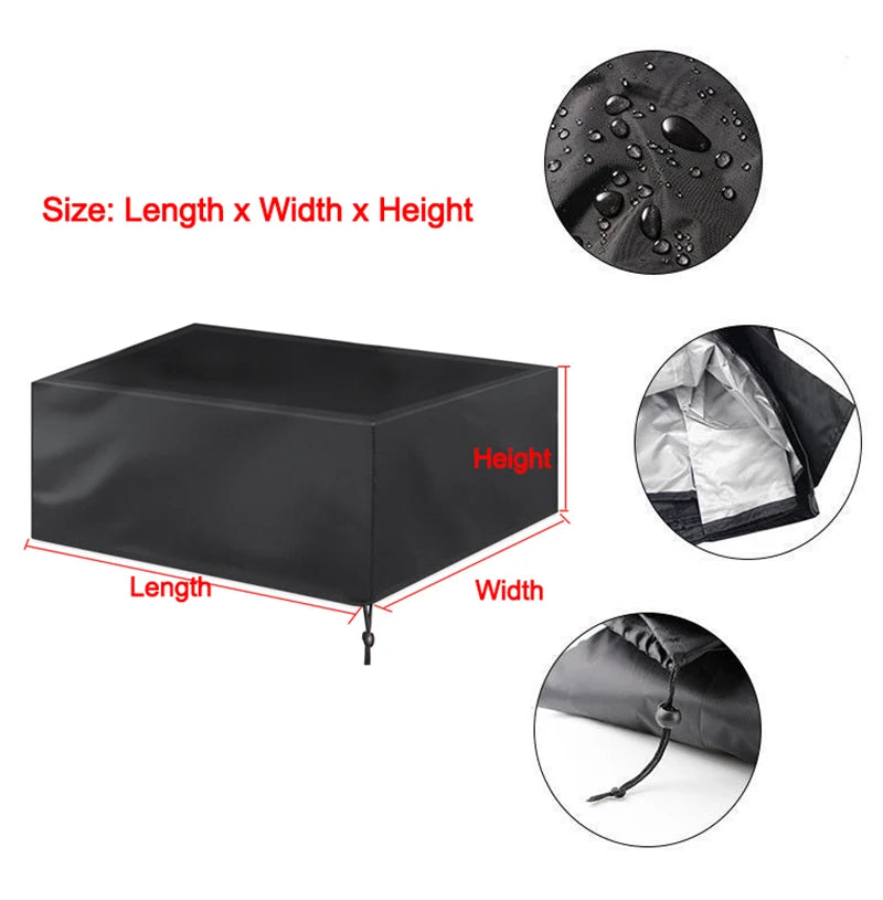 Patio Furniture Cover Waterproof 190T 210D Outdoor Garden Sofa Table Chair Dustproof UV Protection Cover