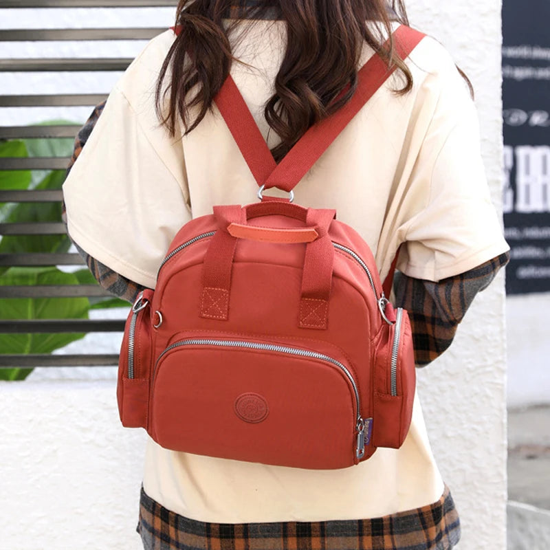 Shoulder Bag Nylon Backpack Female Luxury Handbags Multifunctional Crossbody Bag with Hidden USB Charging