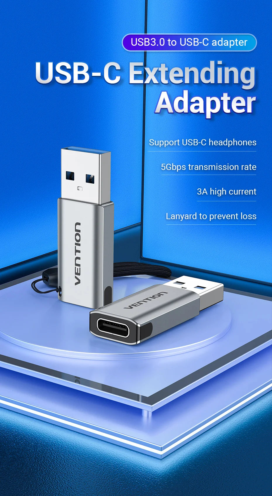 USB C Adapter USB 3.0 2.0 Male to Type C Female Converter cable for Laptop Samsung S20 Xiaomi 10 Earphone USB Adapter