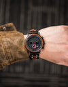 Classic Watches for Wrist watch Quartz Stopwatch Ebony Wood Auto Date Metal Stainless Steel