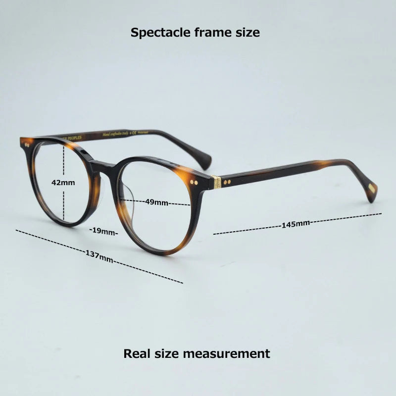 Round Glasses Frame Men Myopia Eyeglasses Frame Acetate Optical Retro Transparent Vintage Eyewear Frame