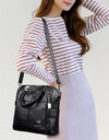 Leather Backpack Women Shoulder Bags Multi function Travel Backpack School Bags Bagpack