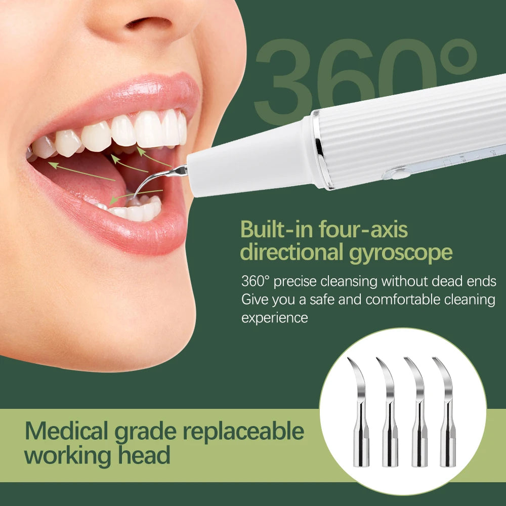 Ultrasonic Dental Calculus Remover Electric Dental Tooth Stone Remover LED Teeth Plaque Scaler Tartar Eliminator Stains Cleaner