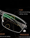 Men Reading Glasses Blue Light Blocking Glasses Half Frame Progressive Multifocal Presbyopia Glasses Titanium Eyewear