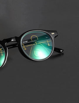 Retro Progressive Multifocal Reading Glasses Anti-Blue Near Far Sight Eyeglasses Fashion Women Round Glasses Frame+2