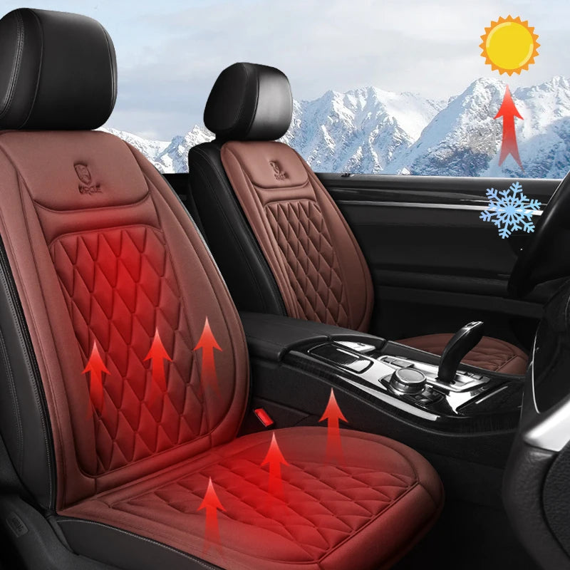 2PCS Heated Car Seat Cover 30' Fast Heating 12V-24V Heating Car Seat Cushion Universal Three Gears Car Heater Thicken for Winter