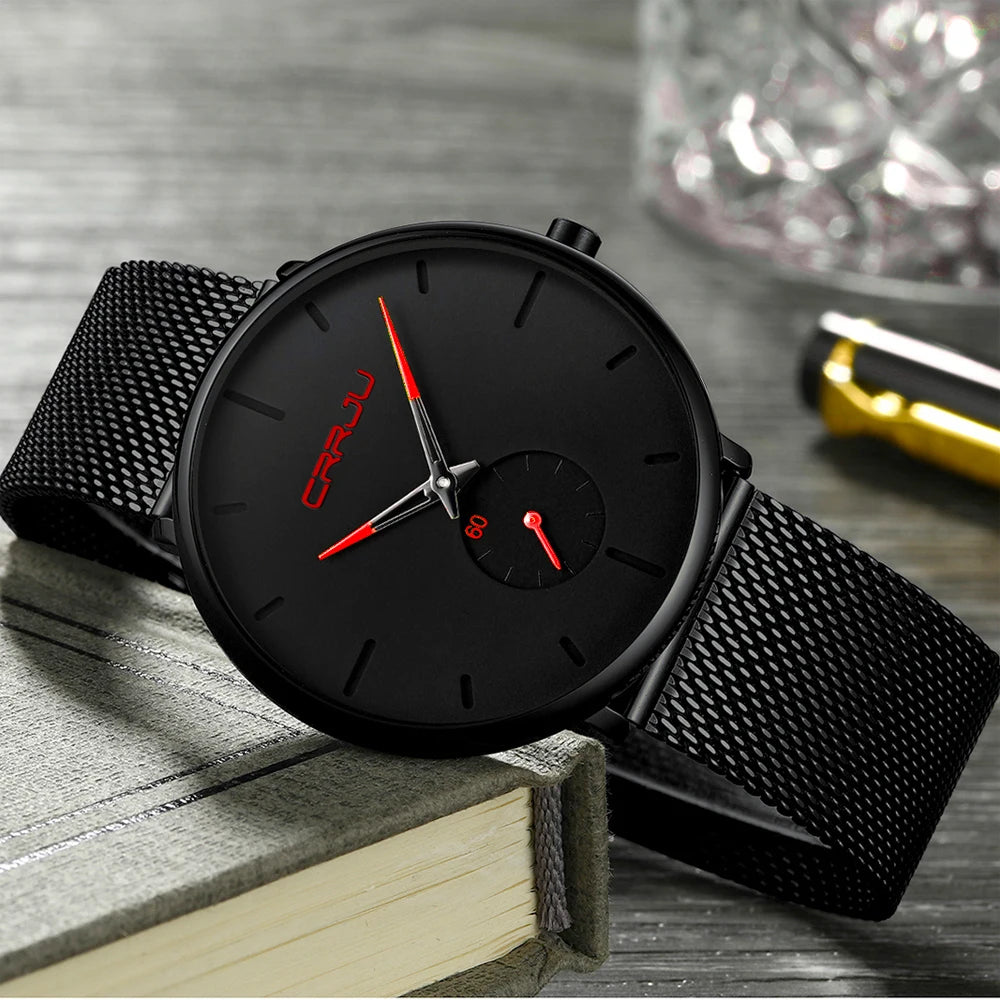 Fashion Blue Men Watch Top Luxury Brand Minimalist Ultra-thin Quartz Watch Casual Waterproof Clock Relogio Masculino
