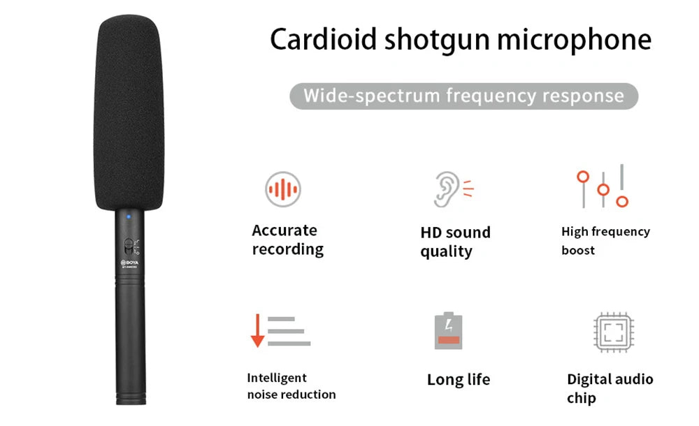 BY-BM6060 XLR Microphone Super-Cardioid Shotgun Condenser Microphone for DSLR Camcorder Film Making TV Program Interview