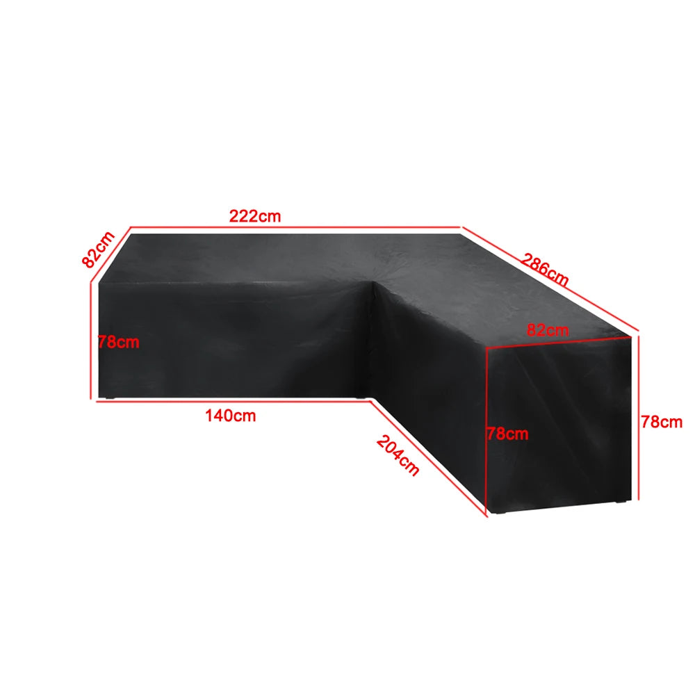 Waterproof L Shape Patio Furniture Cover Outdoor Garden Sofa Dustproof Rain Snow UV Protector