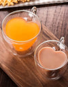 Heart Love Shaped Double Wall Glass Mug Resistant Kungfu Tea Mug Milk Lemon Juice Cup Drinkware Lover Coffee Cups Mug Gift