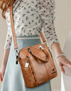 Leather Backpack Women Shoulder Bags Multi function Travel Backpack School Bags Bagpack