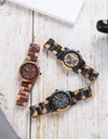 Watches Creative Business Quartz Clock Wood Timepieces Chronograph Date Week Display