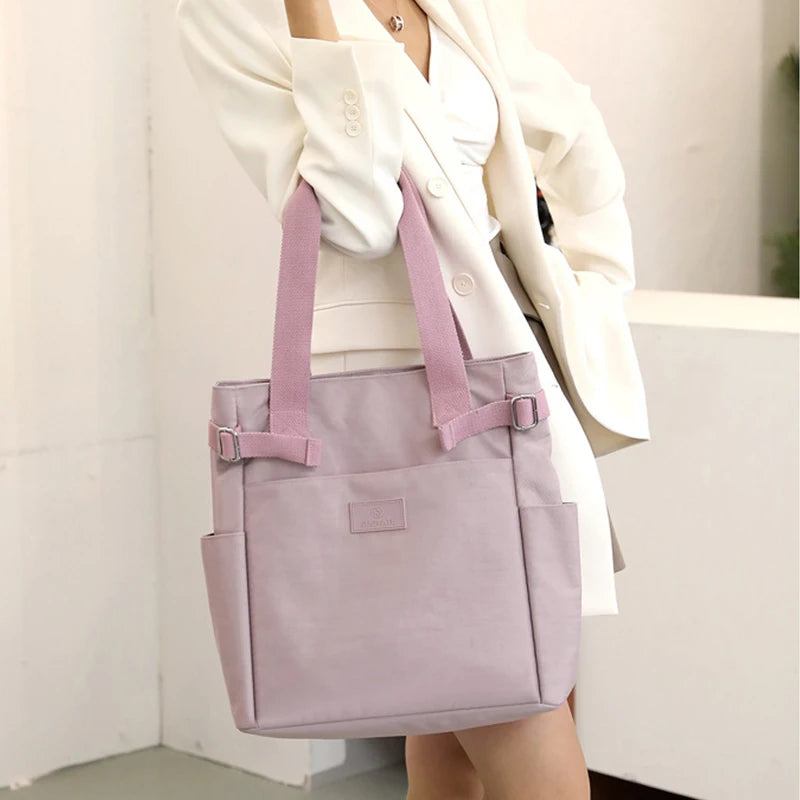 Canvas Tote Bags Women Casual All-Match Handbag Large Capacity Nylon Shoulder Bags Lightweight Travel Shopping Bag Female