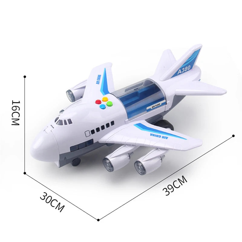 Simulation Track Inertia Passenger Airplane Toy with Lights & Music