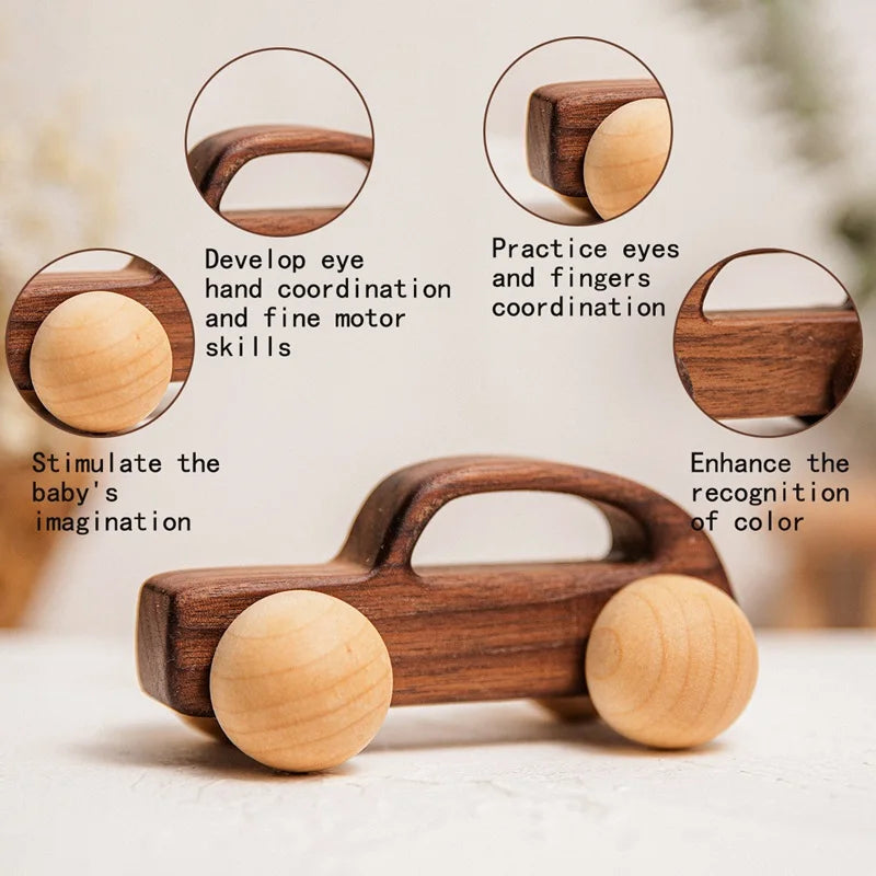 Nordic Style Wooden Toys for Children Montessori Maple Wooden Building Block Car Baby Educational Toys Newborn Baby Toddler Toys