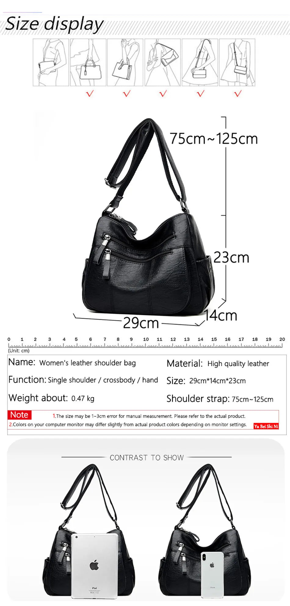 Luxury Handbags Women Bags Designer High Quality Multi-pocket Soft Leather Casual Shoulder CrossBody Bags for Women