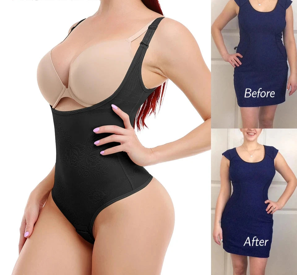 Women Shapewear Bodysuit Thong Panty Body Shaper Waist Trainer Corrective Underwear Tummy Control Shapewear