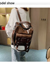 Backpack High Quality Youth PU Leather Backpacks School Shoulder Bag Bagpack