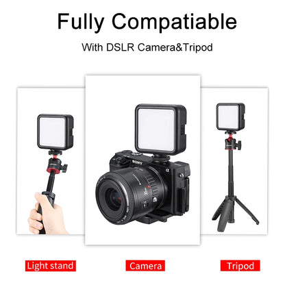 Mini Portable VL-49 LED Video Light Triple Cold Shoe Rechargeable Vlog Fill Light Photography Lighting Tripod Kit CRI95+