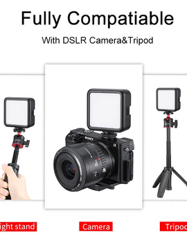 Mini Portable VL-49 LED Video Light Triple Cold Shoe Rechargeable Vlog Fill Light Photography Lighting Tripod Kit CRI95+