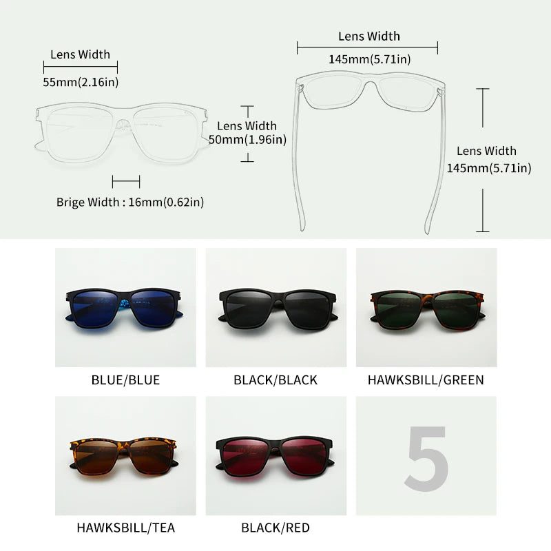 Ultralight TR90 Square Polarized UV400 Mirror Sports Sunglasses for Men Women