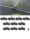 10pcs 1/4'' Tube OD Plastic Slip Lock (Quick Connect) Garden Fogging Misting Nozzle Tees with Brass Sprayer (0.1-0.6mm)