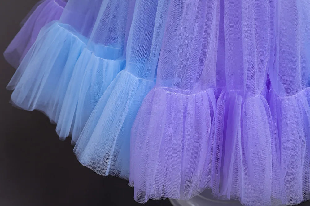 Purim Kids Dresses For Girls Elegant Flower Girls Wedding Dress Children Evening Party Lace Princess Ball Gown Clothing 2-10 Y