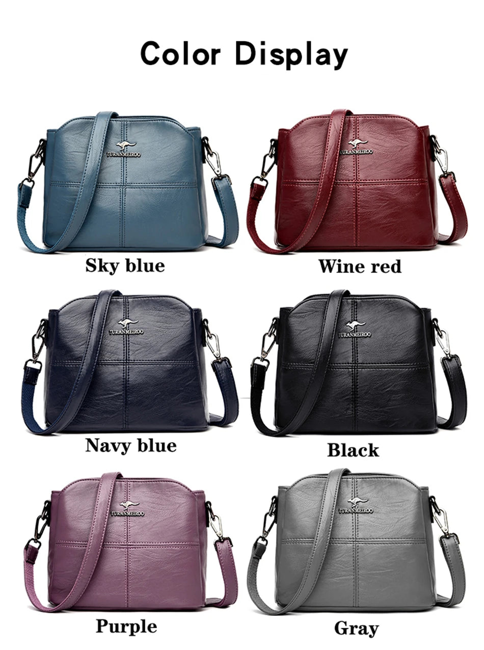 Messenger Bag Luxury Soft Leather Handbag and Purses Women's Bags Designer Famous Brand Female Shoulder Totes